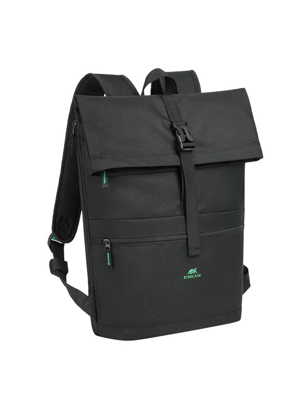Rivacase 5567 Rolltop Eco Rucksack 15 L, passend für Laptops bis 15,6 Zoll, Tagesrucksack wasserabweisend für Damen und Herren
