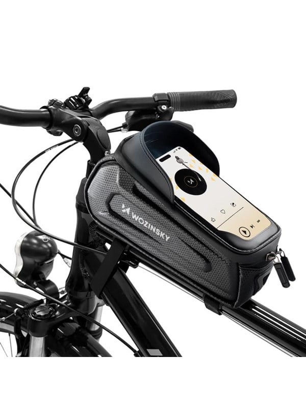 Wozinsky bicycle bag for the frame armored with a phone pocket 1.7 l - black