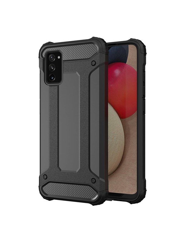 Hurtel Hybrid Armor Case Tough Rugged Cover for Samsung Galaxy A03s Black