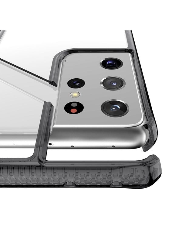 ITSKINS HYBRID CLEAR cover for Samsung Galaxy S21 Ultra 4G / 5G®. Black and transparent