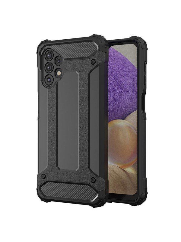 Hurtel Hybrid Armor Case Tough Rugged Cover for Samsung Galaxy A73 Black
