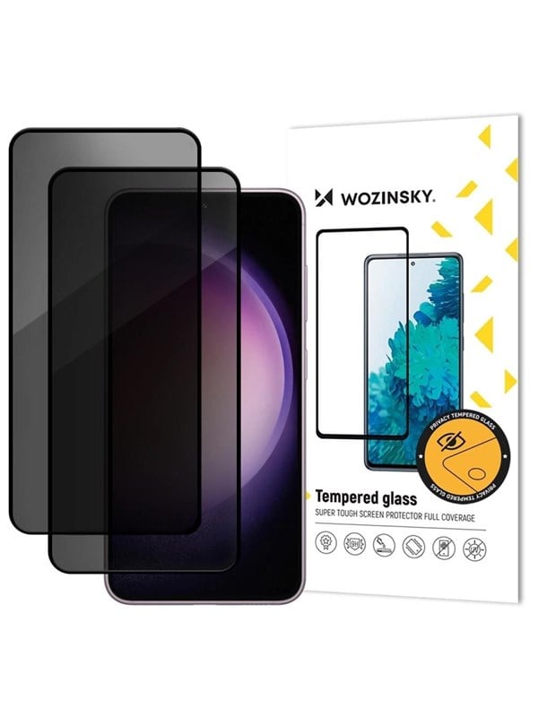 Wozinsky Privacy Glass for Samsung Galaxy S26 Plus compatible with fingerprint reader - 2 pcs.