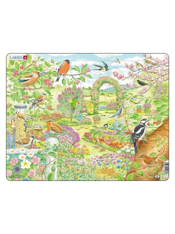 Larsen Puzzles Puzzle birds and flowers in the garden - 60 pieces Maxi 365x285 cm 2D Puzzles