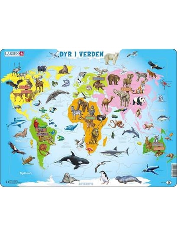 Larsen Puzzles Puzzle Animals in the World - 28 pieces Maxi (36.5x28.5 cm) Boden