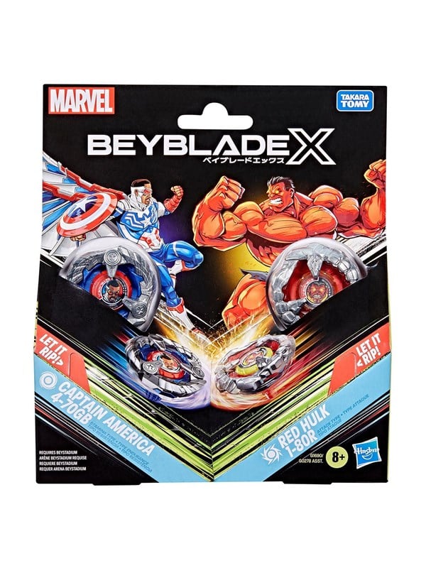 Beyblade X Captain America 4-70GB & Red Hulk 1-80R