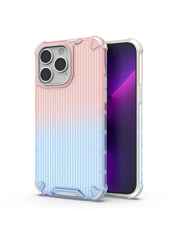 Hurtel Ombre Protect Case for iPhone 14 Pro Armored Cover Pink and Blue