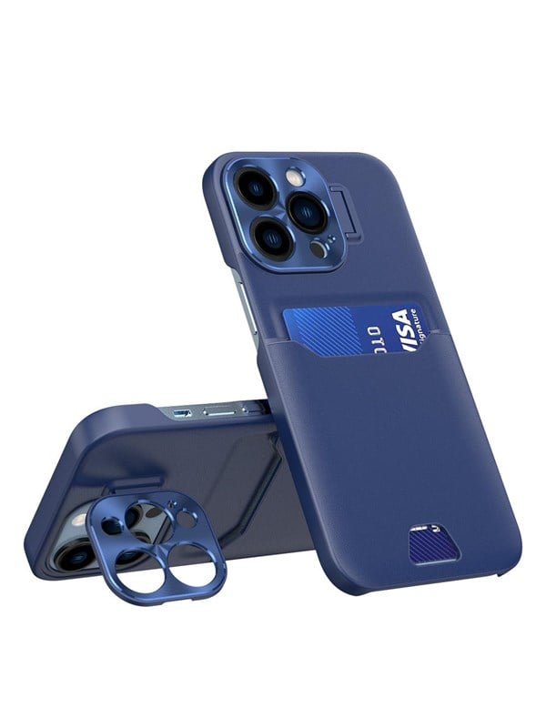 Hurtel Leather Stand Case for Samsung Galaxy S23 Ultra Cover Card Wallet with Stand Blue