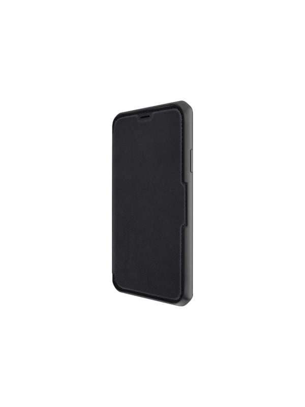 ITSKINS HYBRID FOLIO cover for iPhone XS Max®. Black with recycled leather