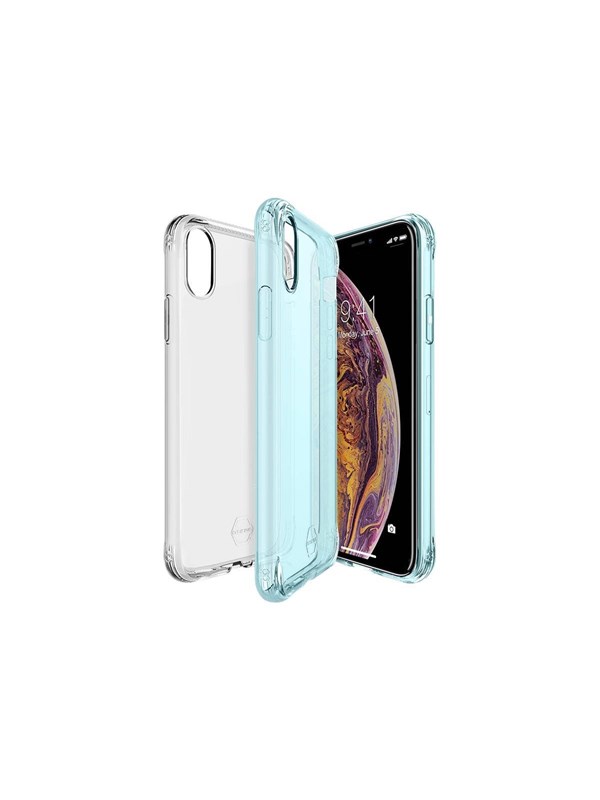 ITSKINS NANO DUO cover for iPhone XS Max®. Light blue and transparent