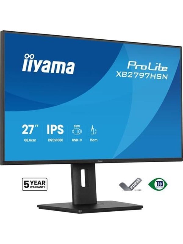 Image of 27" iiyama ProLite XB2797HSN - 1920x1080 (FHD) - 100Hz - IPS - 65W USB-C