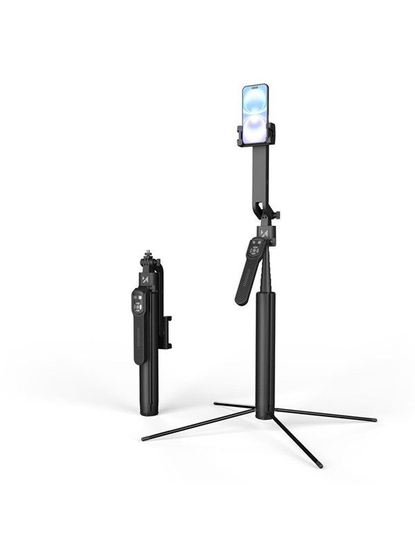 Wozinsky WST-360YS Selfie Stick with Tripod Function with 360° AI Auto Face Tracking Gesture Control - Black
