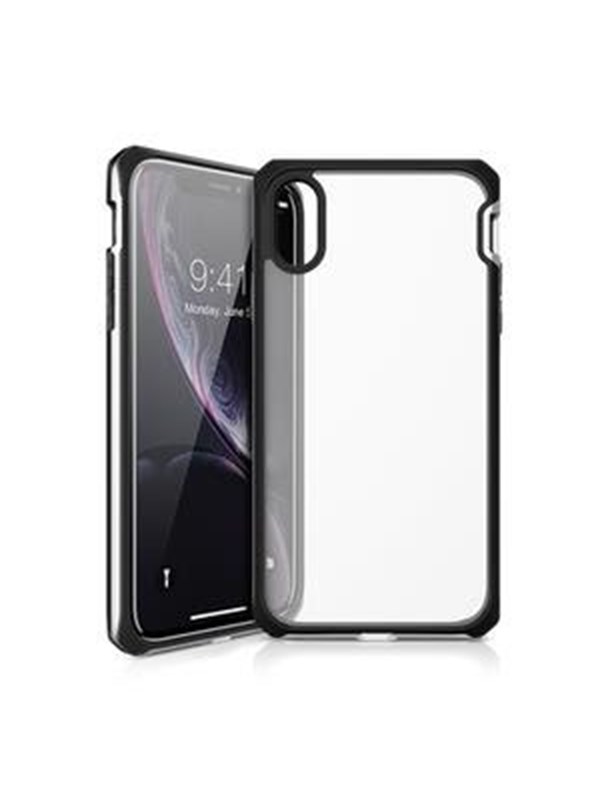ITSKINS HYBRID EDGE cover for iPhone XR®. Black piano