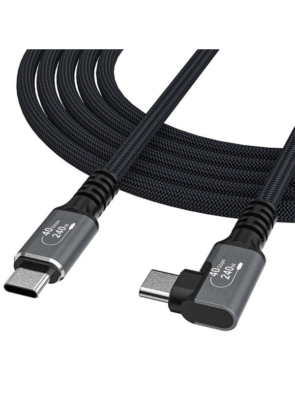 Wozinsky WPS3-UY41S USB-C USB4 40Gb/s 240W 1m 4K Angled Cable - Black