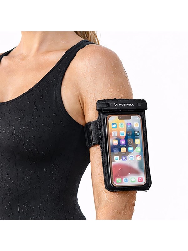 Wozinsky WWE-01 waterproof case with PVC armband - black