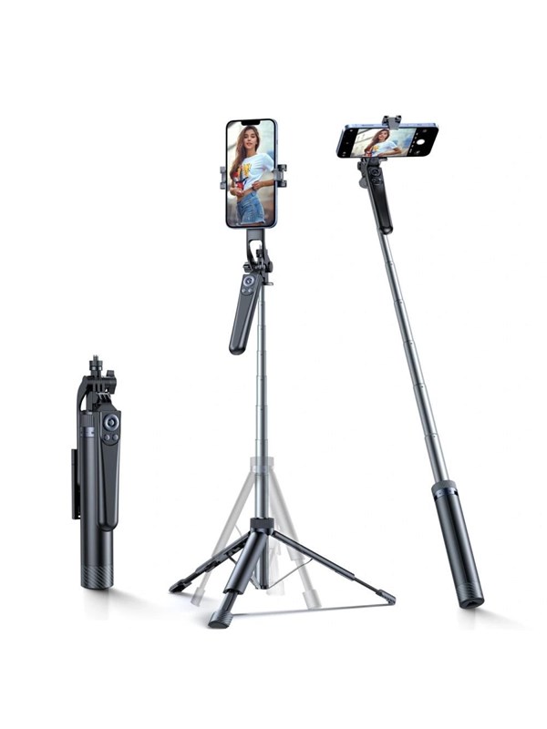 Image of Wozinsky Selfie stick WC1Y70S telescopic tripod 1.7m with phone holder - black