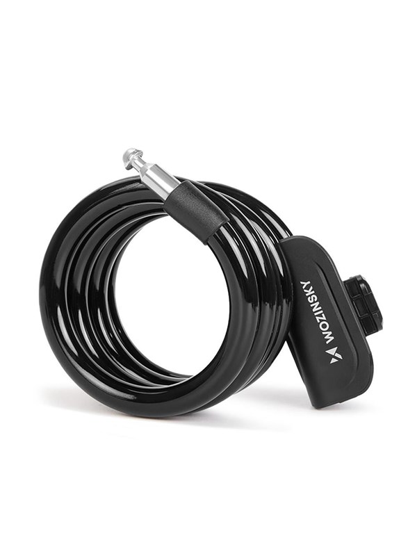 Wozinsky WPB-01R Portable Bike Lock with Anti-Theft Cable and 2 Keys for Electric Bikes and Motorcycles - Black