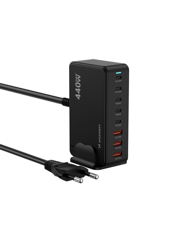Wozinsky WSL-440 440W Gan QC3 Charging Station - Black