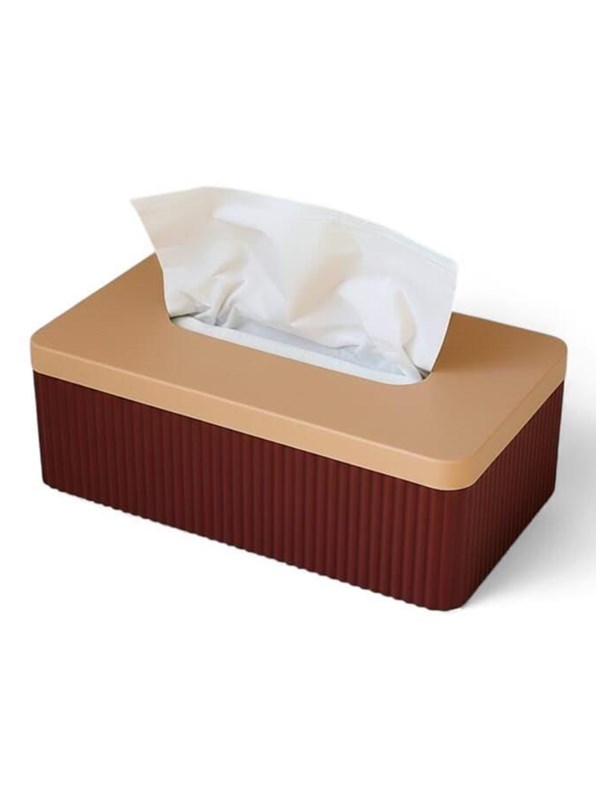 Simiu TISSIVA - Paper Dispenser - Square - Bordeaux RedBeige - 25 x 14cm