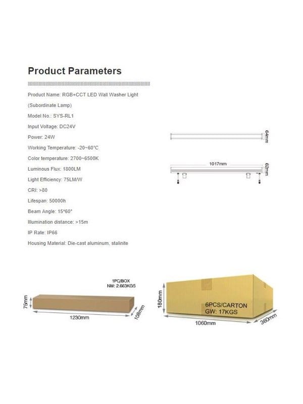 Miboxer Wall Washer - 24W - RGB-CCT - IP66 - 24V