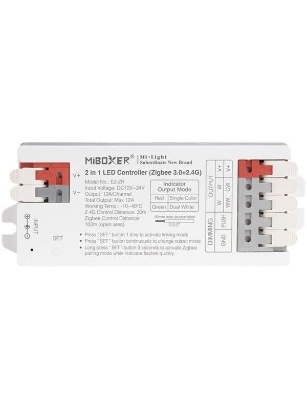 Miboxer LED Controller - 2-in-1 - CCT - DC12/24V - Zigbee 3.0