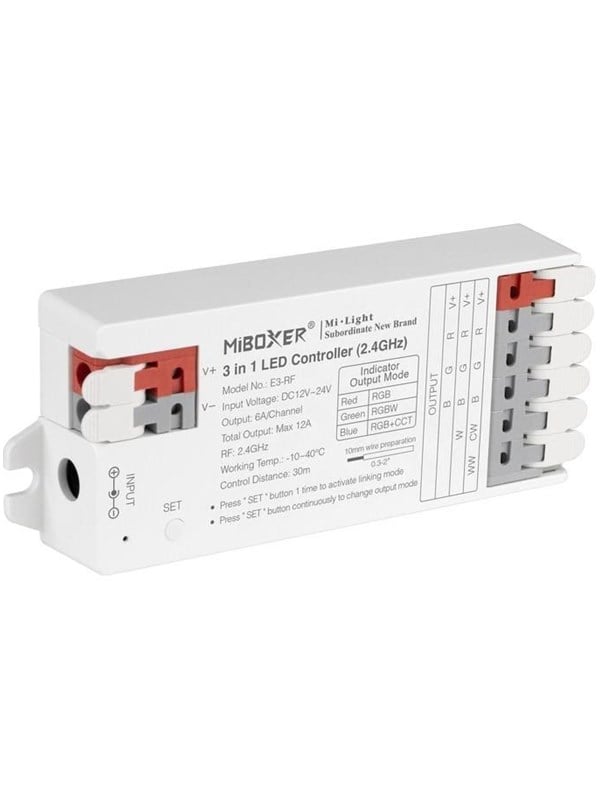 Miboxer LED Controller - 3-in-1 - RGB-CCT - DC12/24V - 2.4GHz RF - 12A