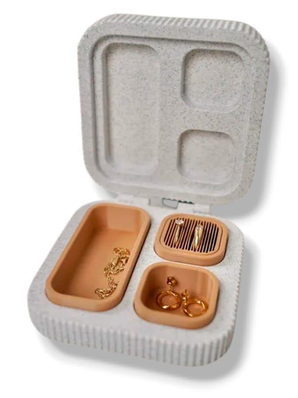 Simiu JEWTRA - Jewelry Travel Box in White Marble - 107 x 104 x 3cm