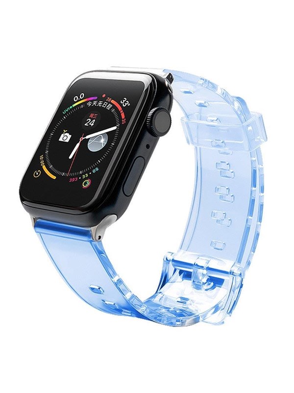 Hurtel Silicone Strap Bracelet Bracelet Strap Light for Apple Watch 42 / 44 mm - Blue