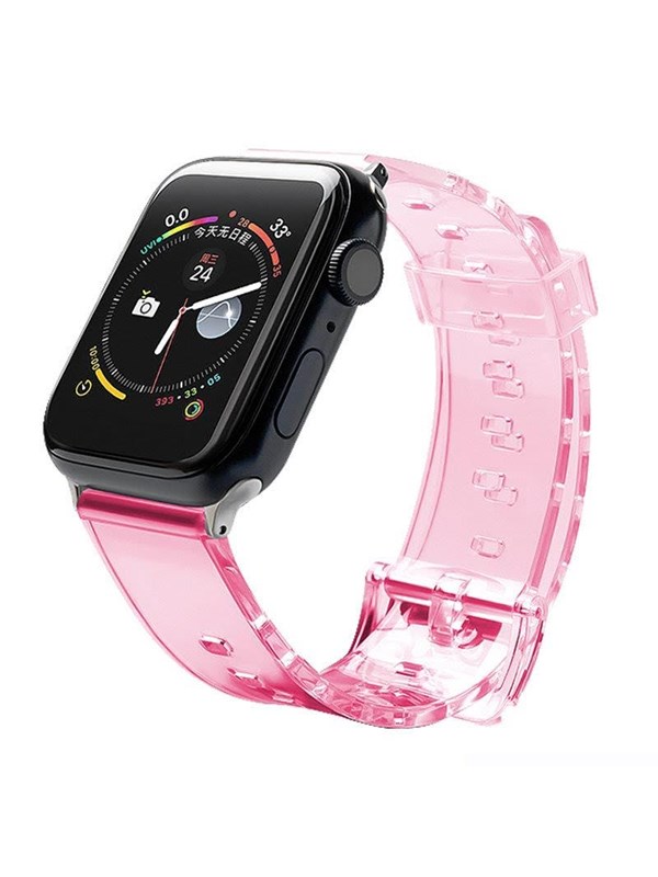 Hurtel Silicone Strap Bracelet Bracelet Strap Light for Apple Watch 42 / 44 mm - Red