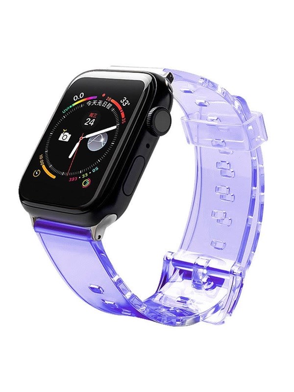 Hurtel Silicone Strap Bracelet Bracelet Strap Light for Apple Watch 42 / 44 mm - Purple