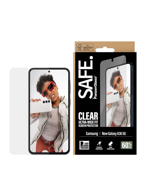 SAFE by PanzerGlass Screen Protector Samsung Galaxy A37 | Ultra-Wide Fit w. EasyAligner