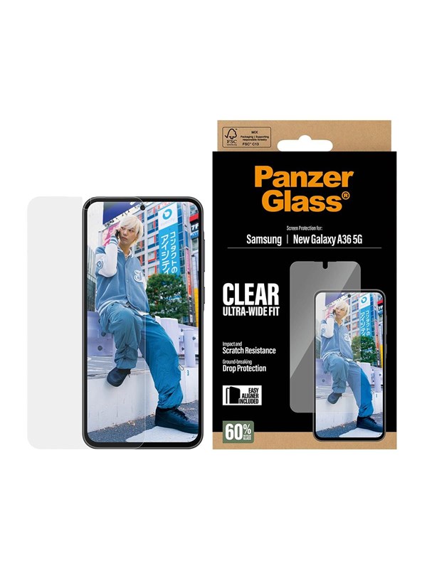 PanzerGlass Screen Protector Samsung Galaxy A37 | Ultra-Wide Fit w. EasyAligner