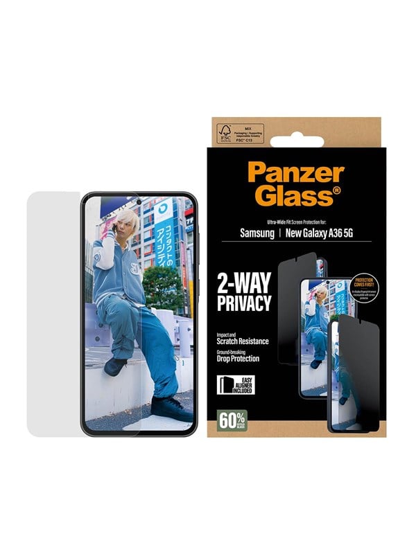 PanzerGlass Privacy Screen Protector Samsung Galaxy A37 | Ultra-Wide Fit w. EasyAligner