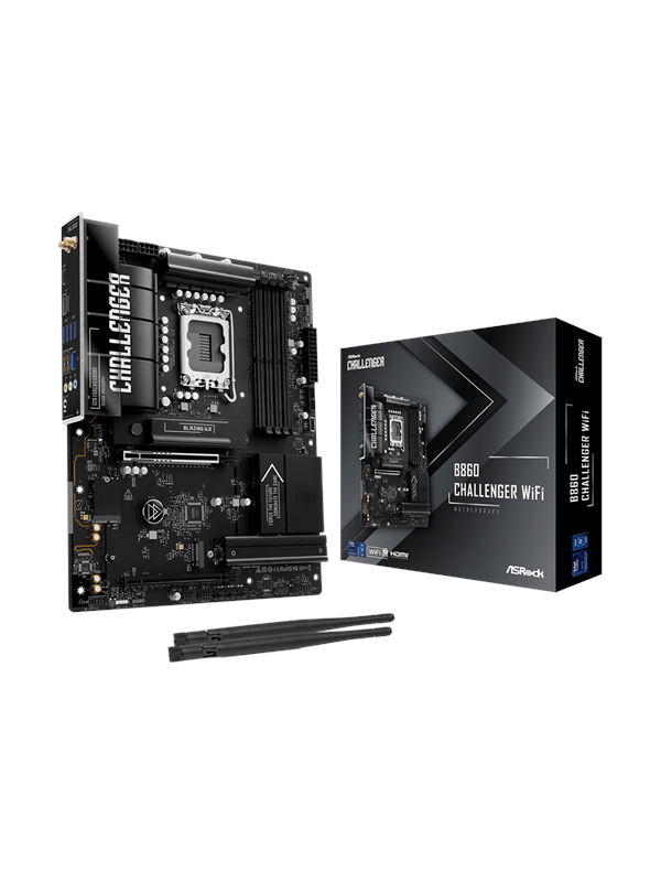 Image of ASRock B860 Challenger WiFi Mainboard - Intel B860 - Intel LGA1851 - DDR5 RAM - ATX