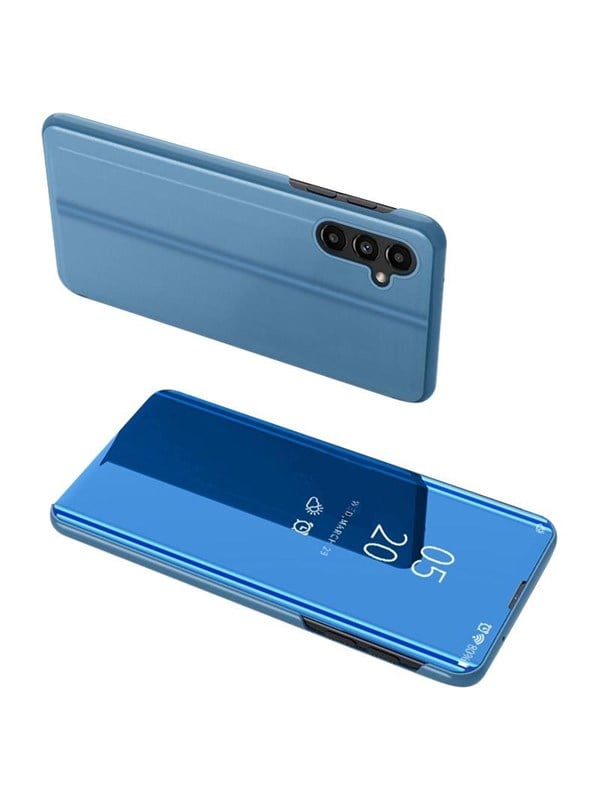 Hurtel Clear View Case Cover for Samsung Galaxy A14 Flip Cover Blue