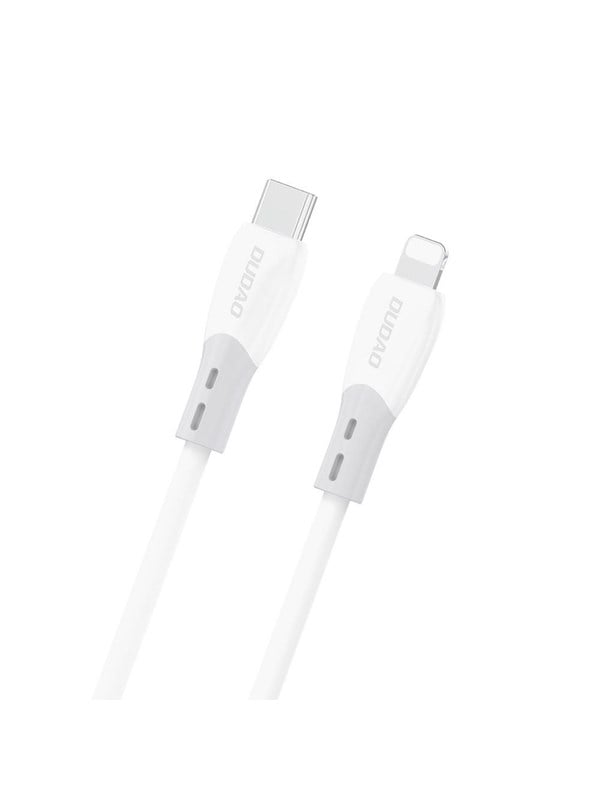 Dudao L25SX 30W USB-C - Lightning Cable with Soft Silicone Braid 1m - White