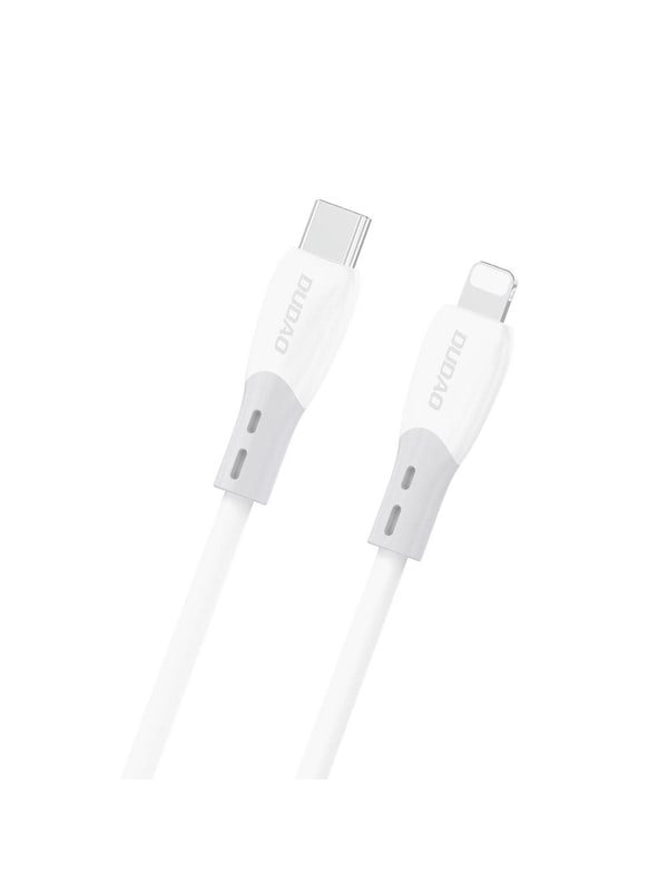 Dudao L25SX 30W USB-C - Lightning Cable with Soft Silicone Braid 2m - White