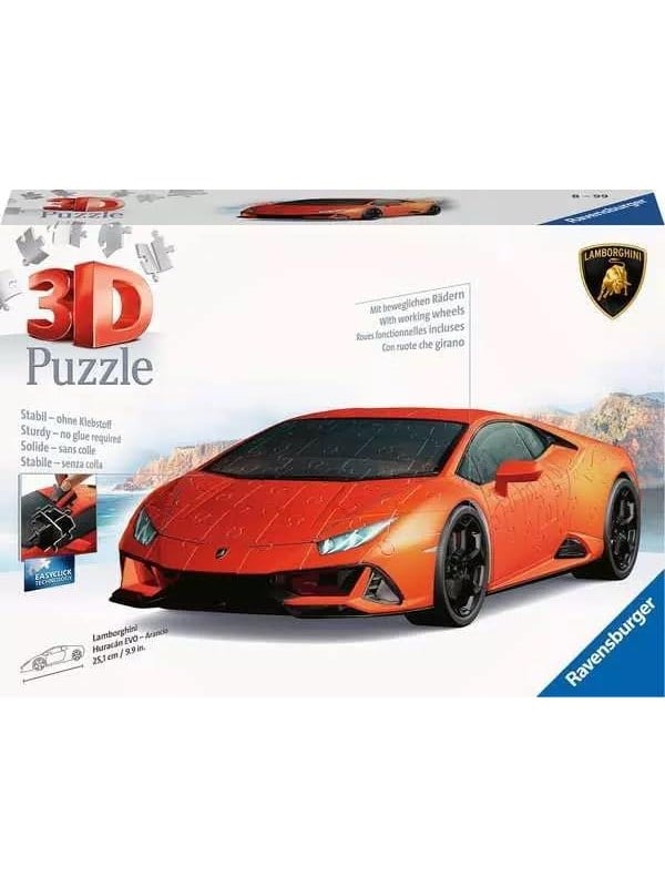 Ravensburger 3D Puzzle Lamborghini Huracan Evo Arancio 108pcs. 3D Puzzle