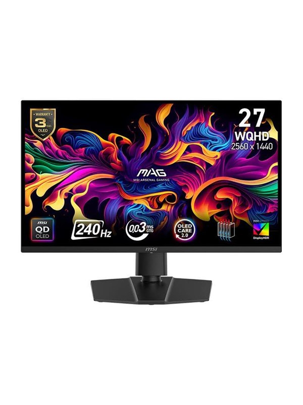 MSI MAG 271QP QD-OLED X24 Gaming Monitor- QD-OLED Panel 240Hz, 0,03ms GtG