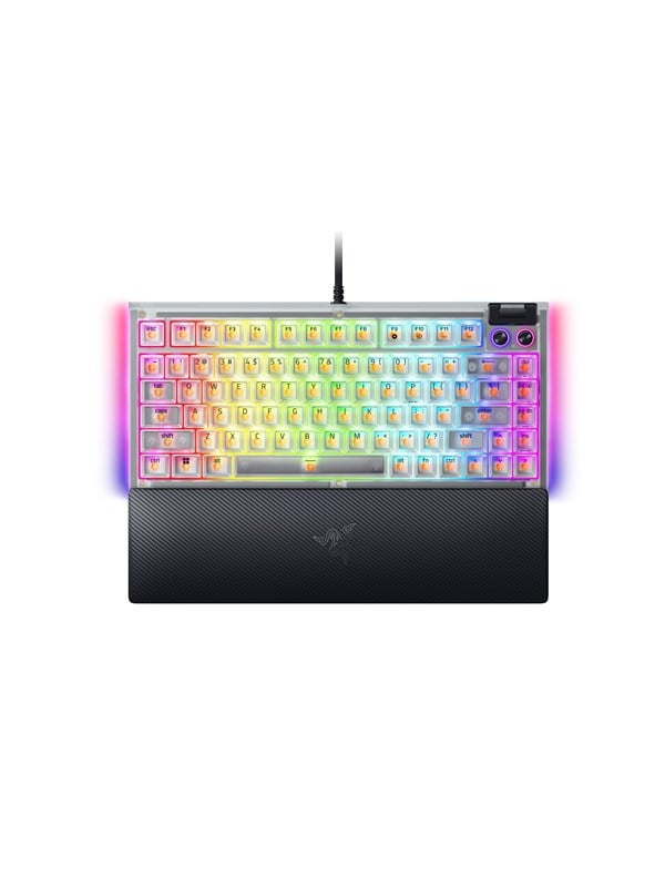 Razer BlackWidow V4 75% Hotswap - Tactile Mechanical - Phantom White Edition - Gaming Tastaturen - ohne Numpad - Englisch (US) - Weiss