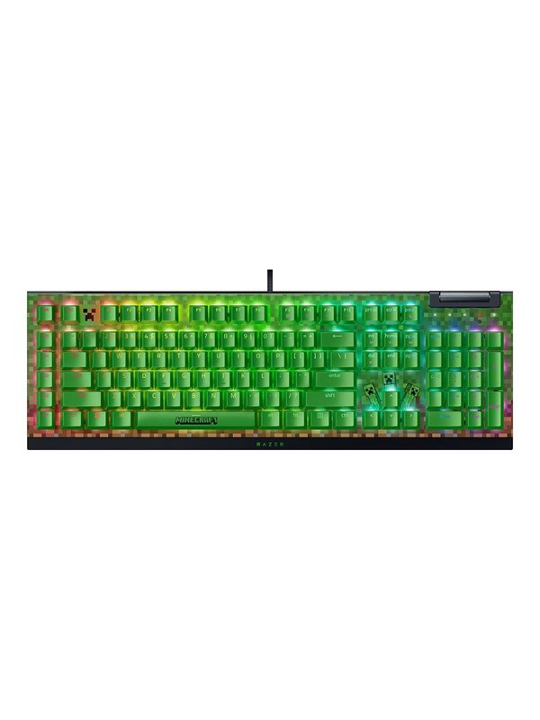 Razer BlackWidow V4 X - Green Mechanical Clicky - Minecraft Edition - Gaming Tastatur - Full-Size - Englisch US - Grn