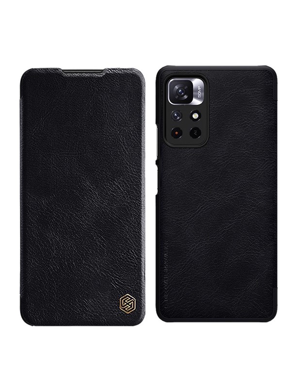 Nillkin Qin Flip Case for Xiaomi Redmi Note 11T 5G / 11S 5G / 11 5G (China) / Poco M4 Pro 5G - Black