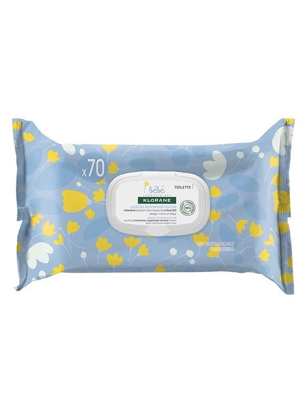 Klorane Baby Cleansing Wipes 420g.- 70 stk
