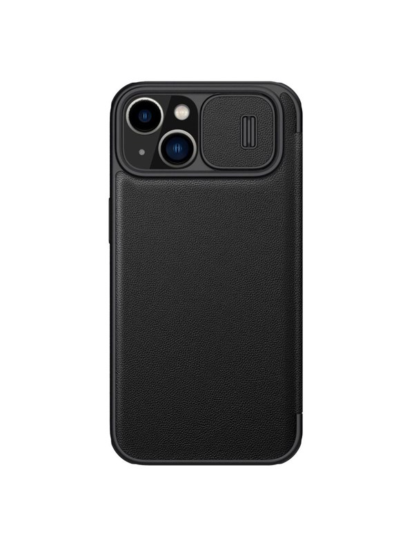 Nillkin Qin Leather Pro Case iPhone 14 Plus Case Camera Cover Holster Cover Case With Flip Black