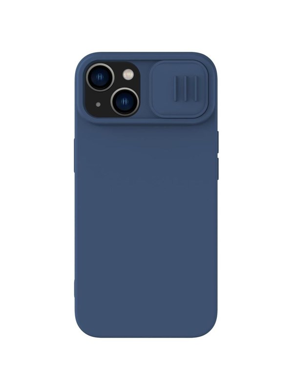 Nillkin CamShield Magnetic Silicone Case iPhone 14 Plus Case Magnetic MagSafe Case with Camera Cover Blue