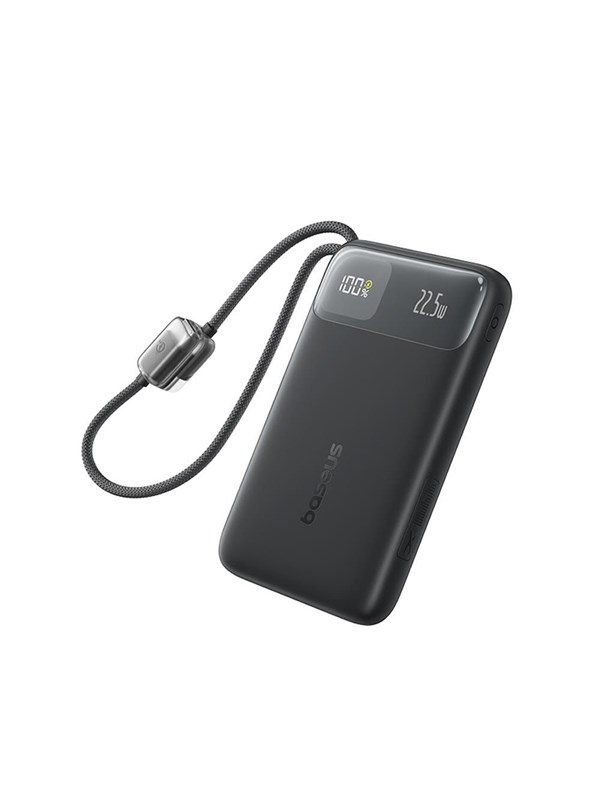 Baseus EnerFill FC11 10000mAh 22.5W Power Bank with Digital Display and Two Built-in Cables - Black Powerbank (Akku) - schwarz - 10000 mAh