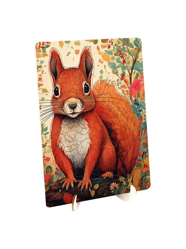 Creative Craft Group Wooden Puzzle Squirrel - Unique Shapes - 130 pcs. Holz
