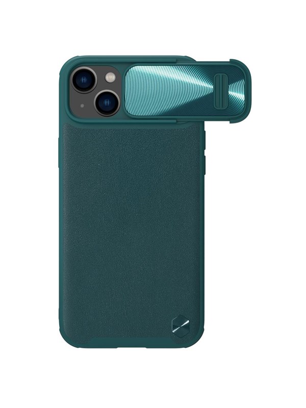 Nillkin CamShield Leather S Case iPhone 14 Plus Case Cover with Camera Cover Green