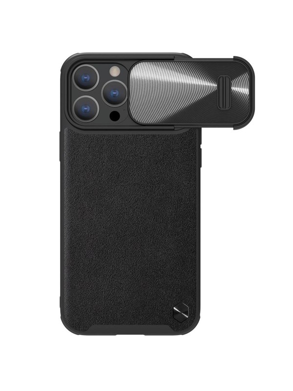Nillkin CamShield Leather S Case iPhone 14 Pro Max Case with Camera Cover Black