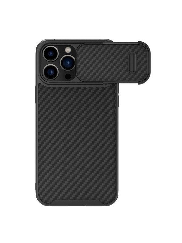 Nillkin Synthetic Fiber S Case iPhone 14 Pro Case with Camera Cover Black