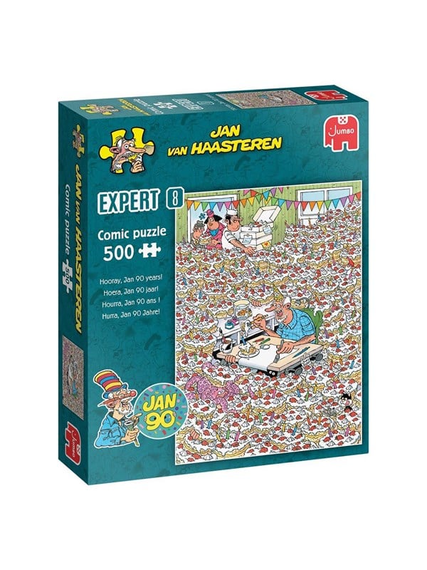 Jumbo Jan van Haasteren Jigsaw Puzzle Expert 8 - Hooray Jan 90 Years - 500 Pieces Boden